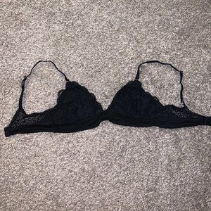 Aerie Triangle Lace Bralette - Black